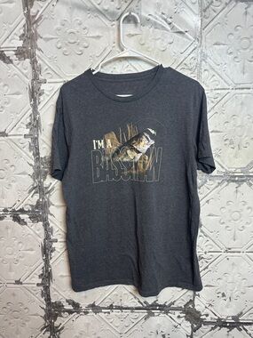 Charcoal I’m a Bassman funny butt Graphic Tee